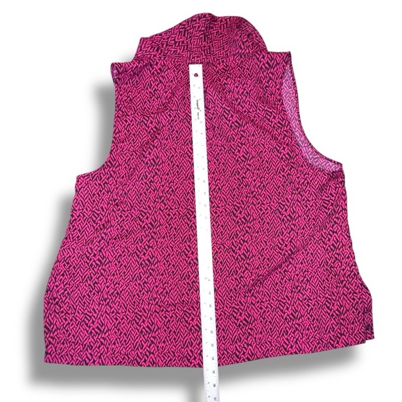 VINCE CAMUTO Ikat Print Cowl Neck Sleeveless Top - XL Wild Petunia - Picture 11 of 12